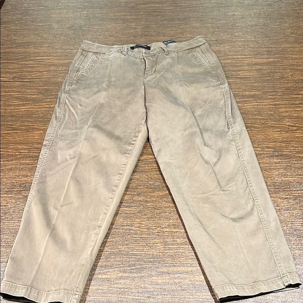 Liverpool Tan Ankle Cropped Pants